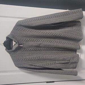 Coldwater Creek Cable Heavy Quarter Zip Pullover Top Gray - womens plus 2X